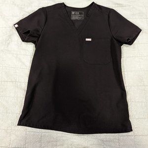 Figs Catarina Scrub Top Black Small